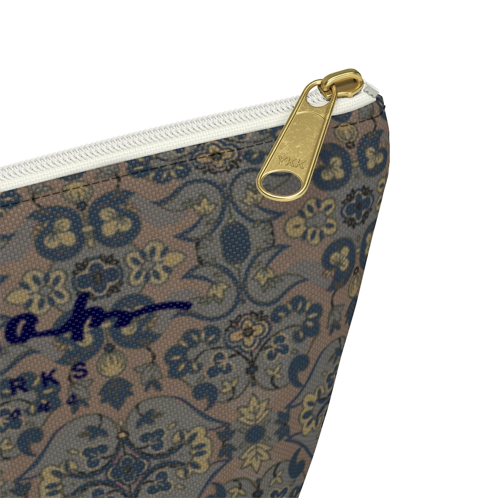 Not Quite Paisley On Light Brown Accessory Pouch w T-bottom