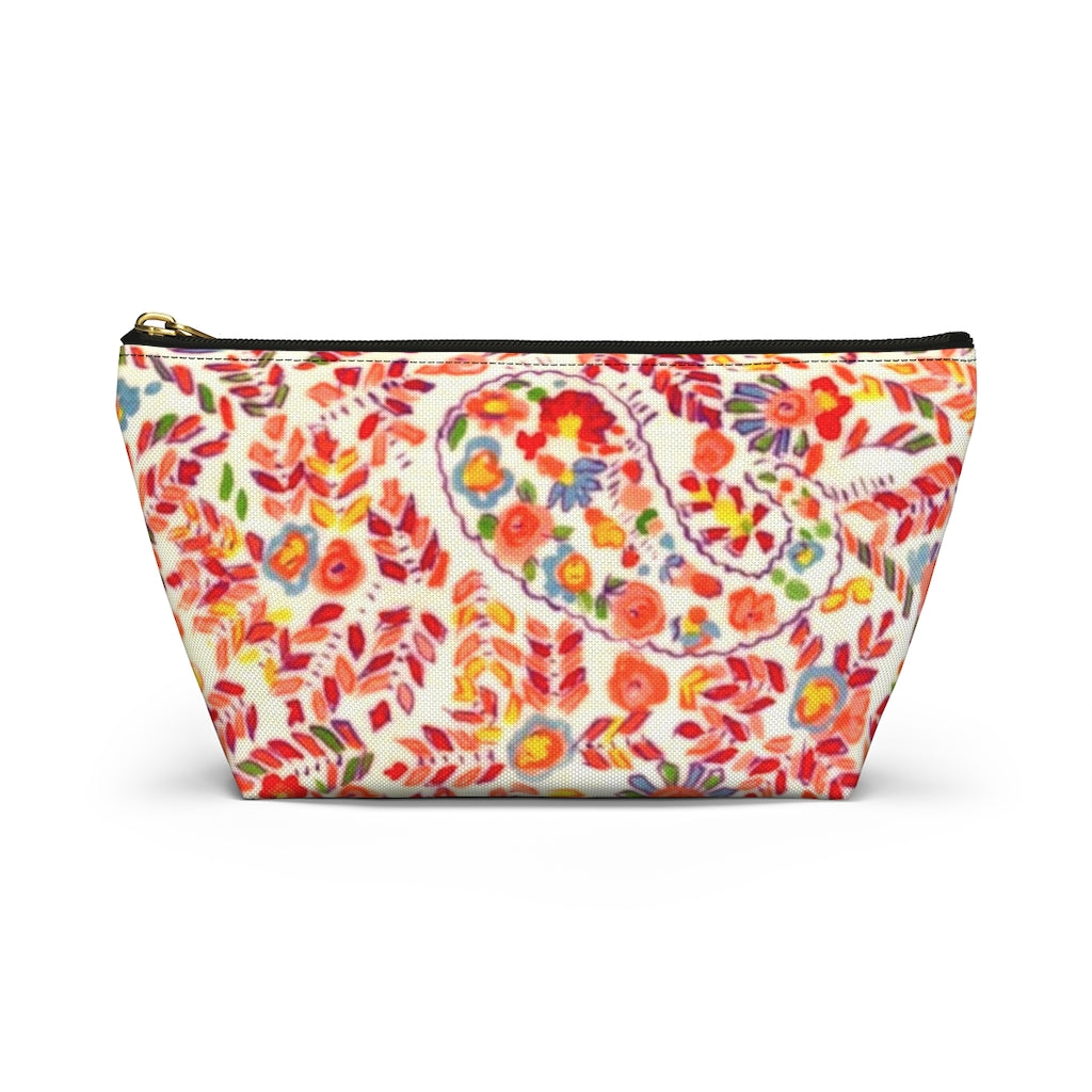Retro Paisley Accessory Pouch w T-bottom
