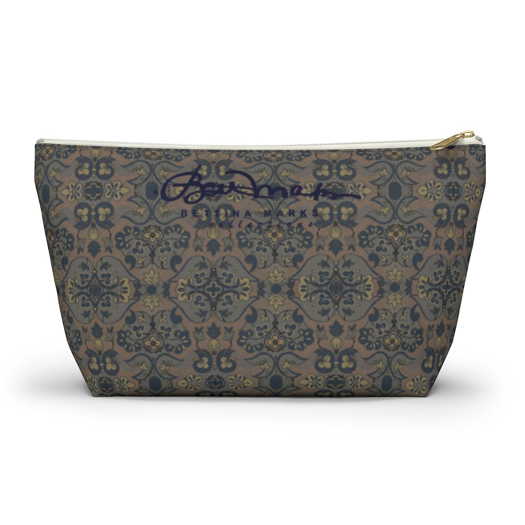 Not Quite Paisley On Light Brown Accessory Pouch w T-bottom