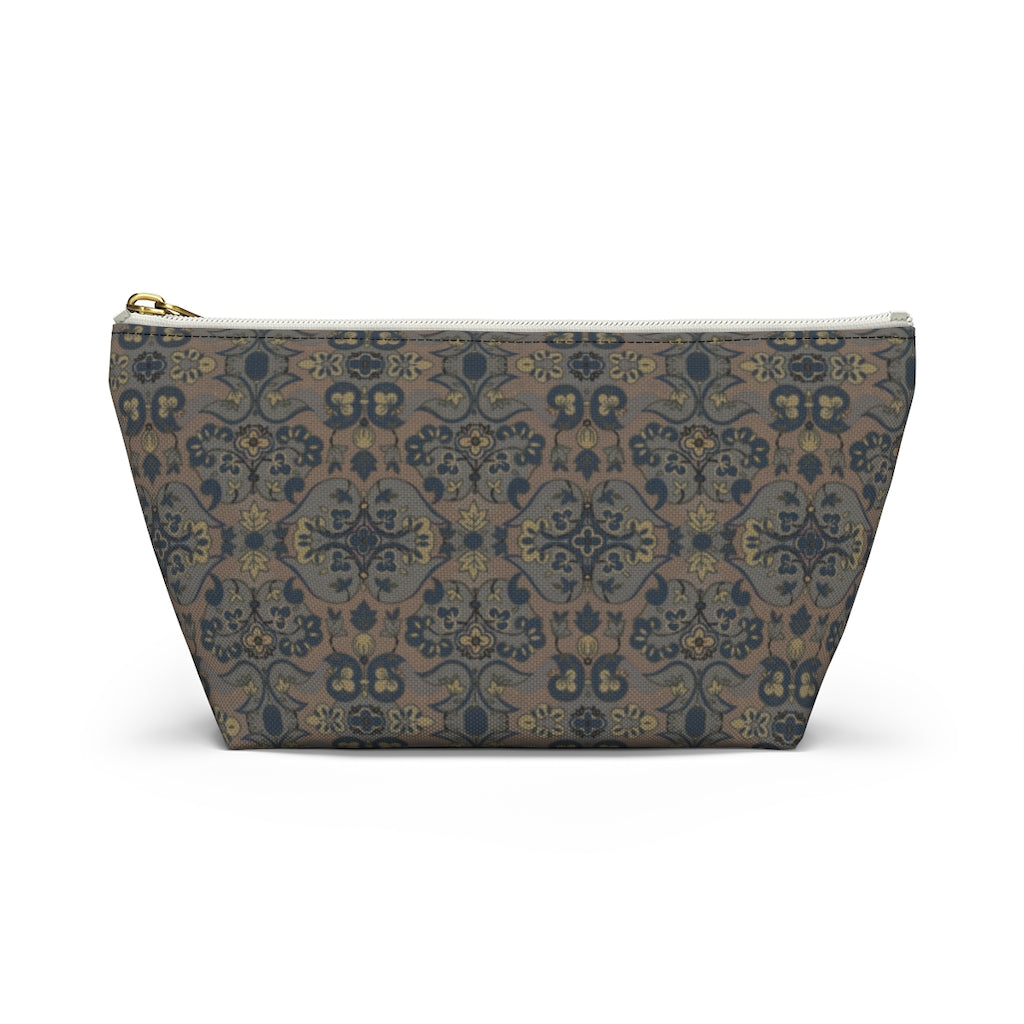 Not Quite Paisley On Light Brown Accessory Pouch w T-bottom