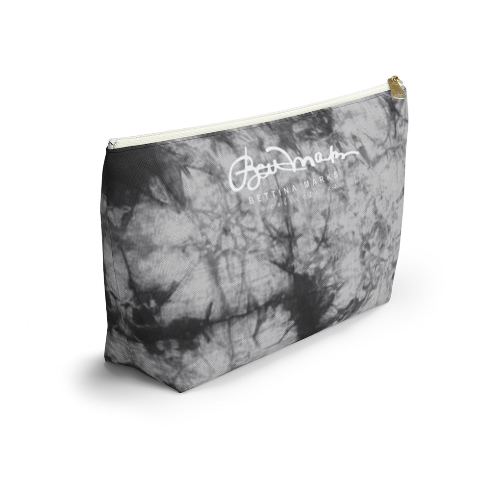 Grey Tie Dye Accessory Pouch w T-bottom