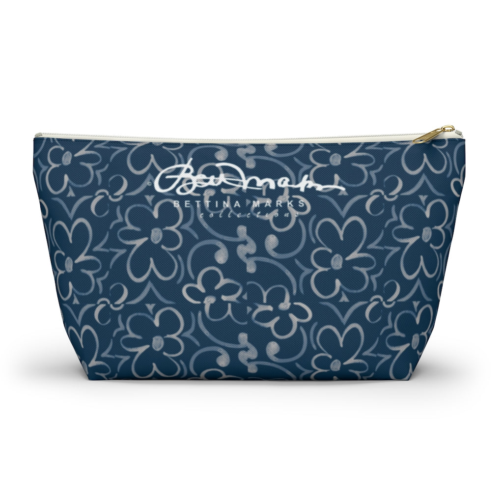 Linear Sixties Floral Accessory Pouch w T-bottom