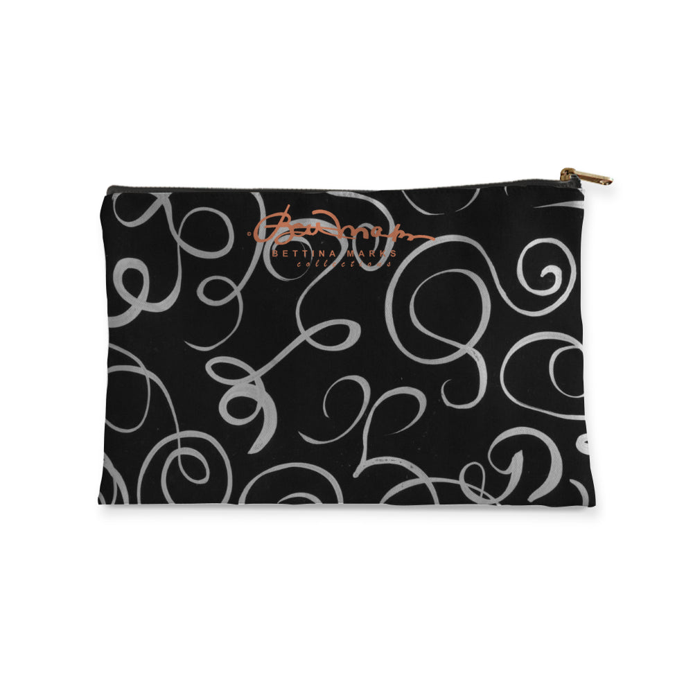 B&W Squiggles Accessory Pouch Flat