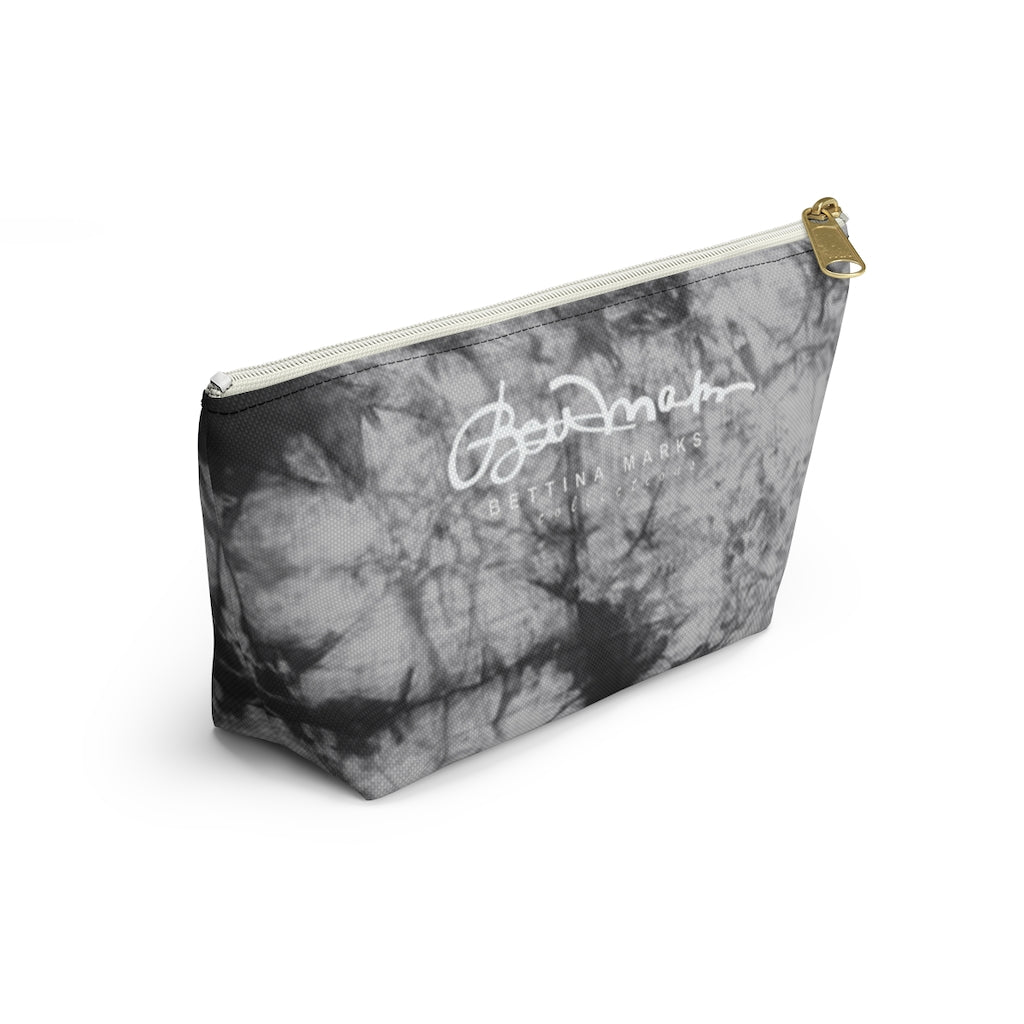 Grey Tie Dye Accessory Pouch w T-bottom