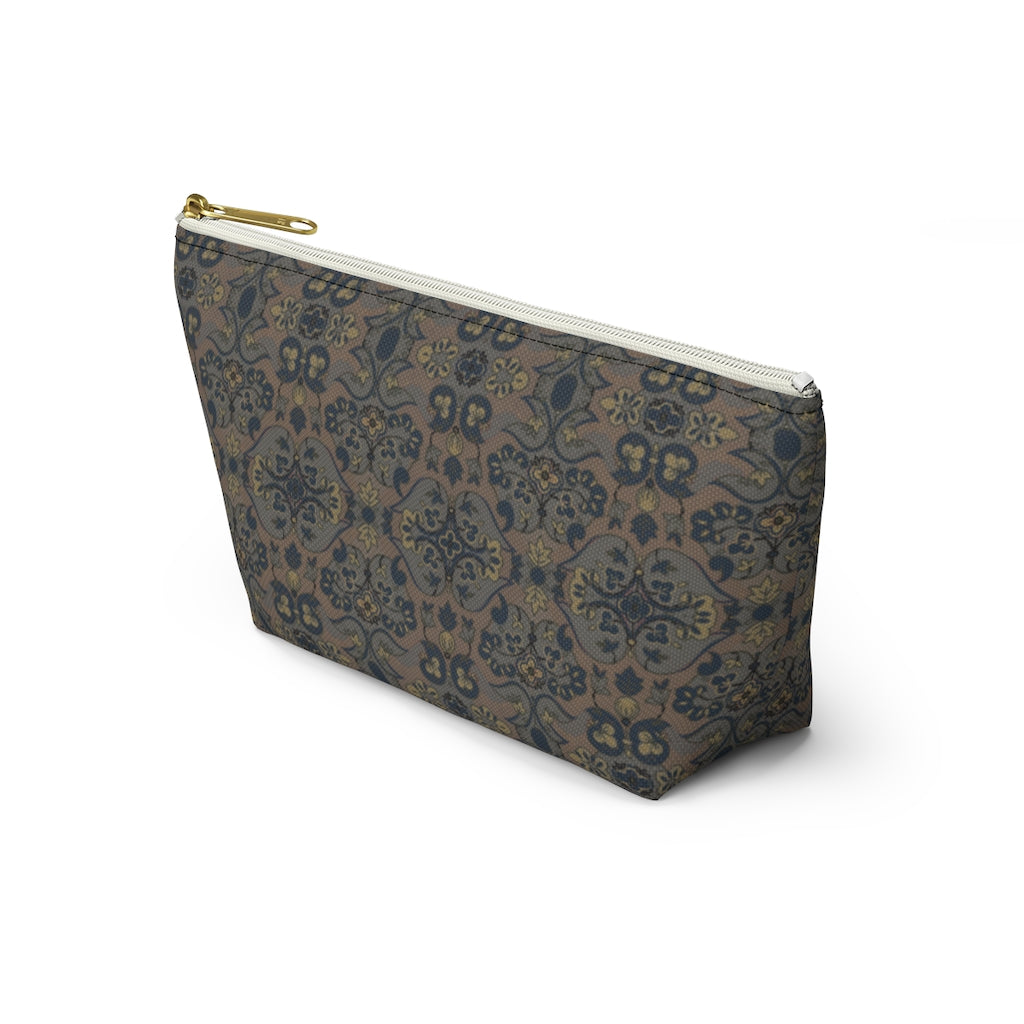 Not Quite Paisley On Light Brown Accessory Pouch w T-bottom
