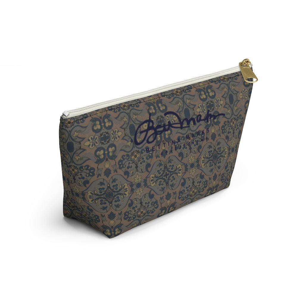 Not Quite Paisley On Light Brown Accessory Pouch w T-bottom