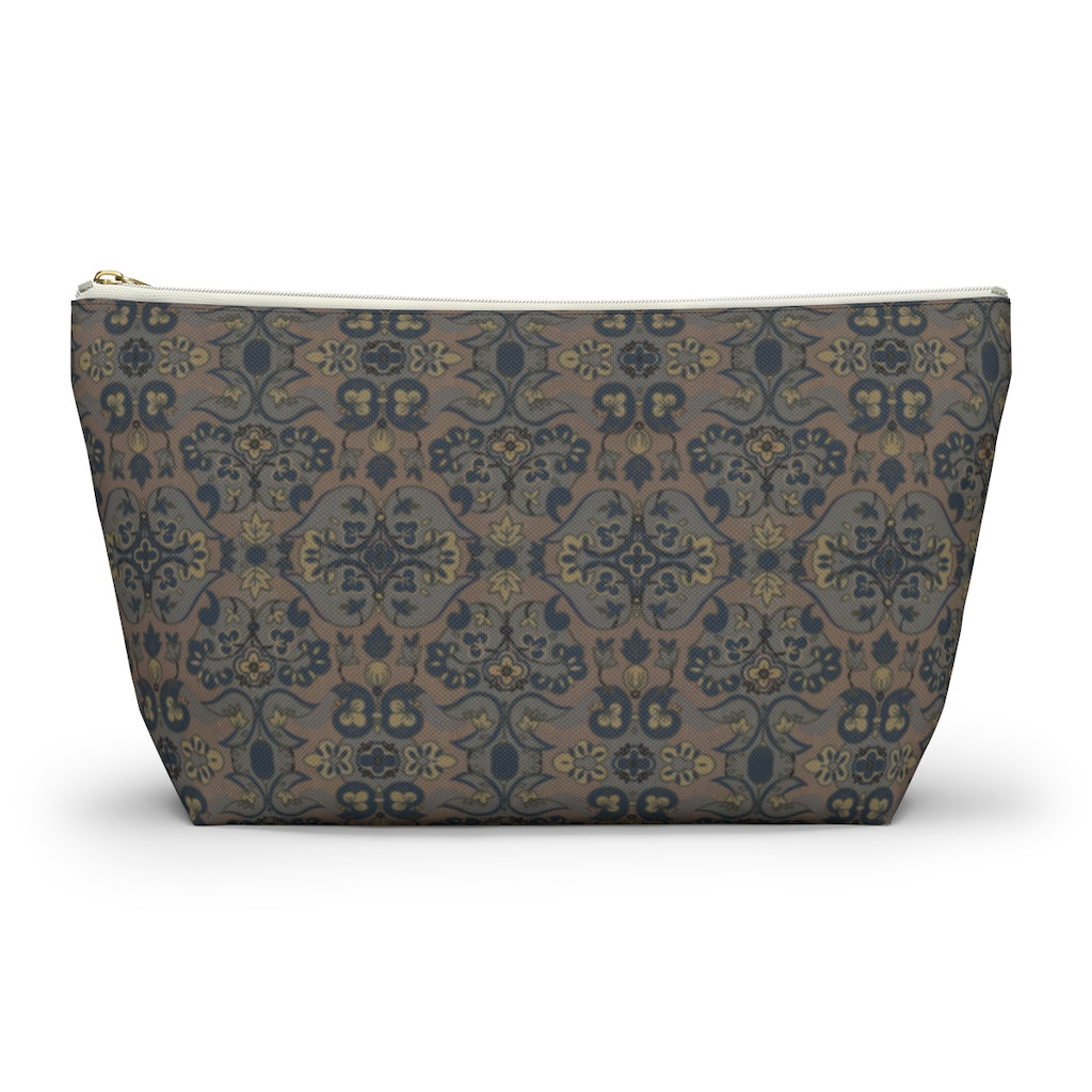 Not Quite Paisley On Light Brown Accessory Pouch w T-bottom