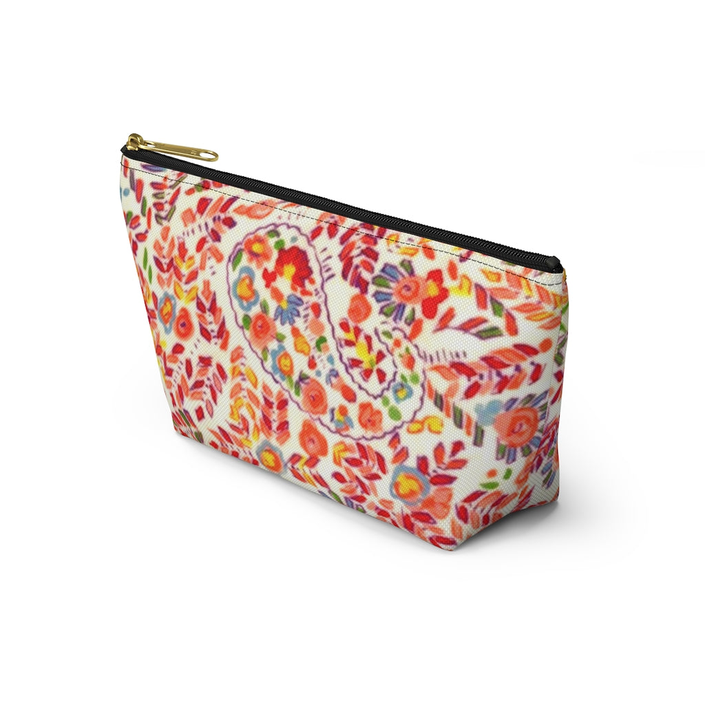 Retro Paisley Accessory Pouch w T-bottom