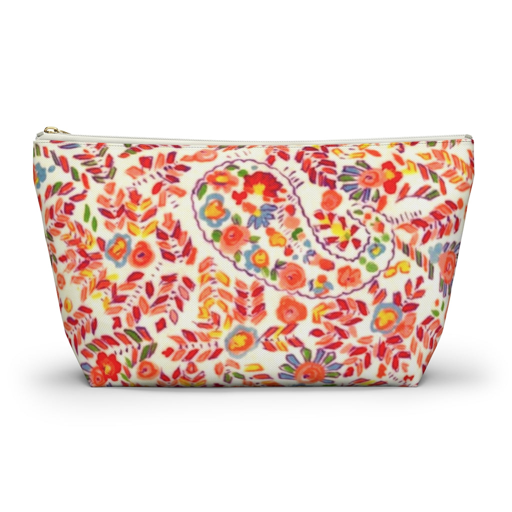 Retro Paisley Accessory Pouch w T-bottom