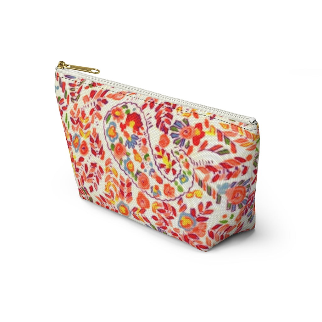 Retro Paisley Accessory Pouch w T-bottom