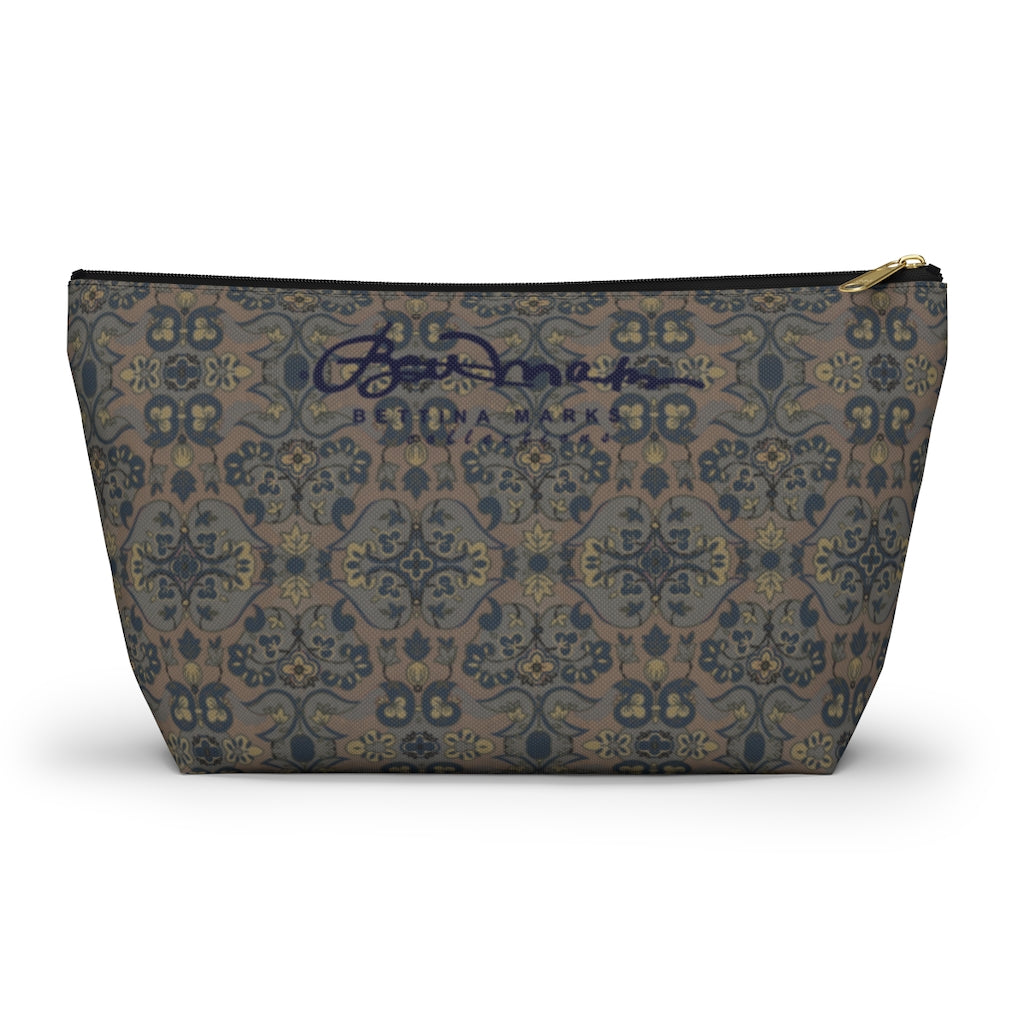Not Quite Paisley On Light Brown Accessory Pouch w T-bottom