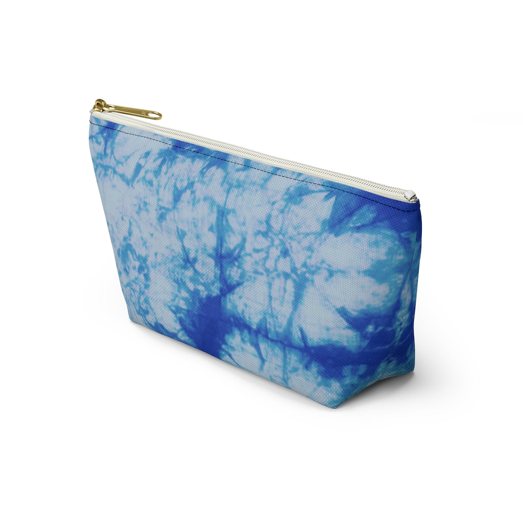 Blue Tie Dye Accessory Pouch w T-bottom