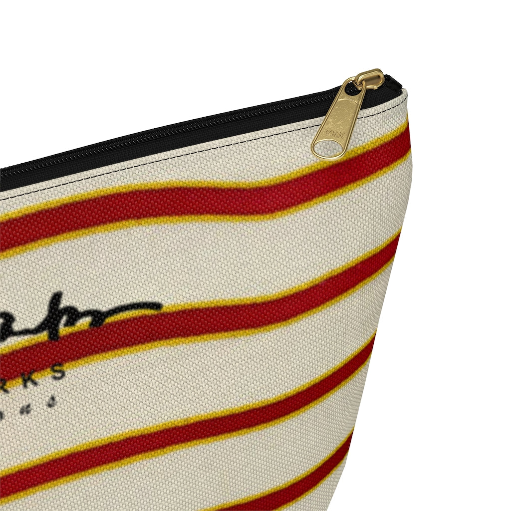 Red White Stripe Accessory Pouch w T-bottom