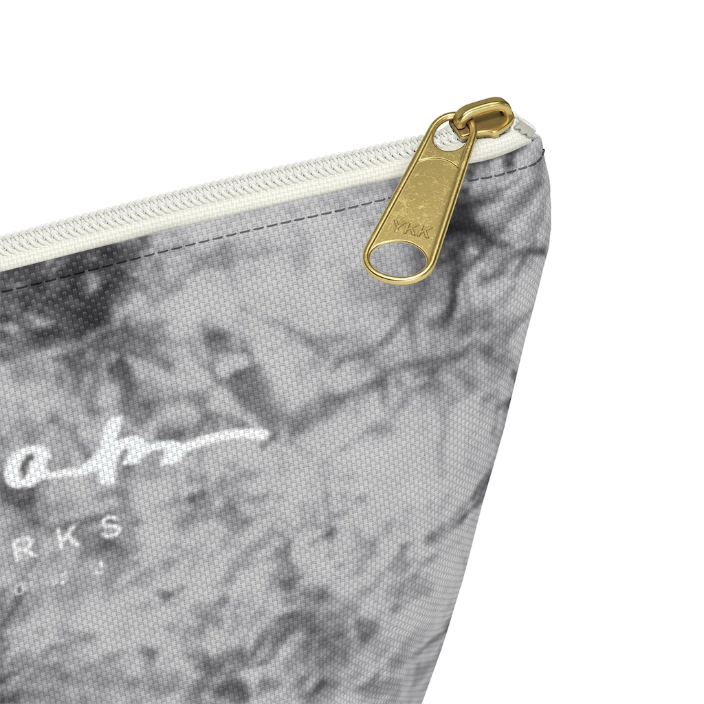 Grey Tie Dye Accessory Pouch w T-bottom