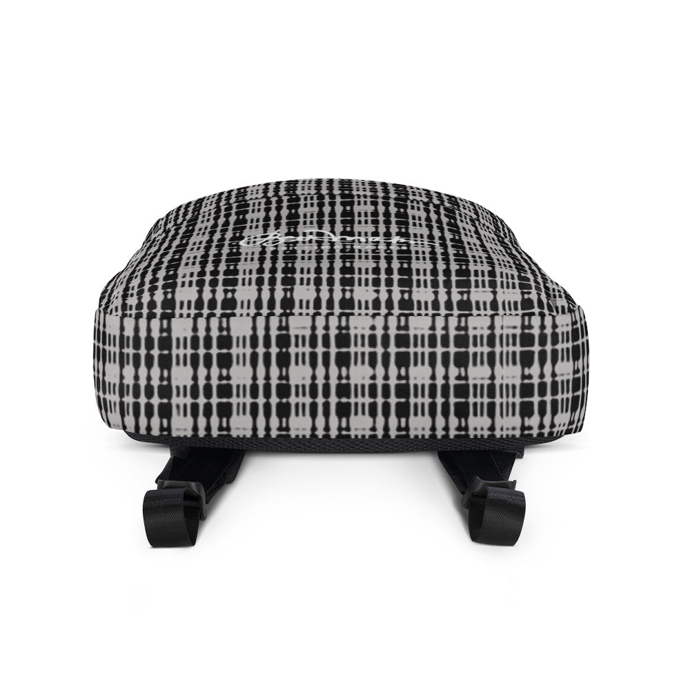 Grey Tight Plaid Backpack