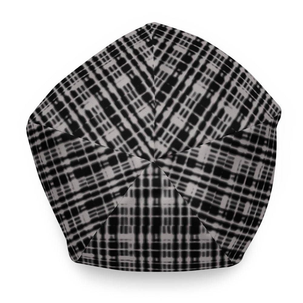 Grey Tight Plaid All-Over Print Beanie