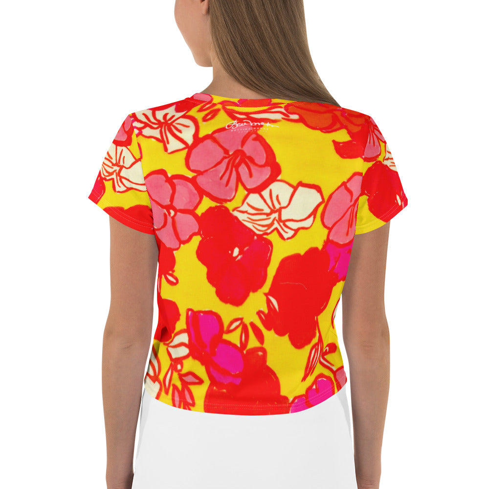 Sixties Floral Print Crop Tee