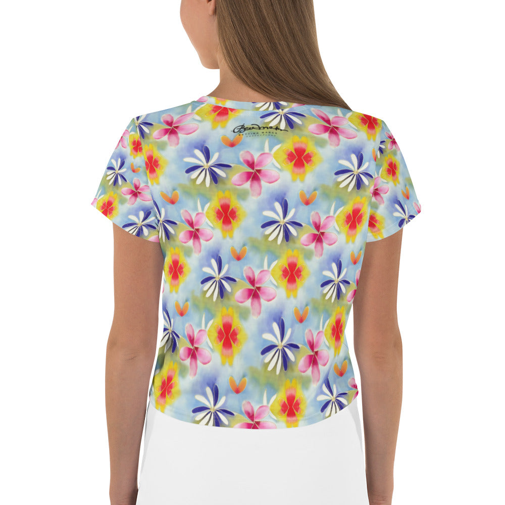 Sunrise Floral Print Crop Tee