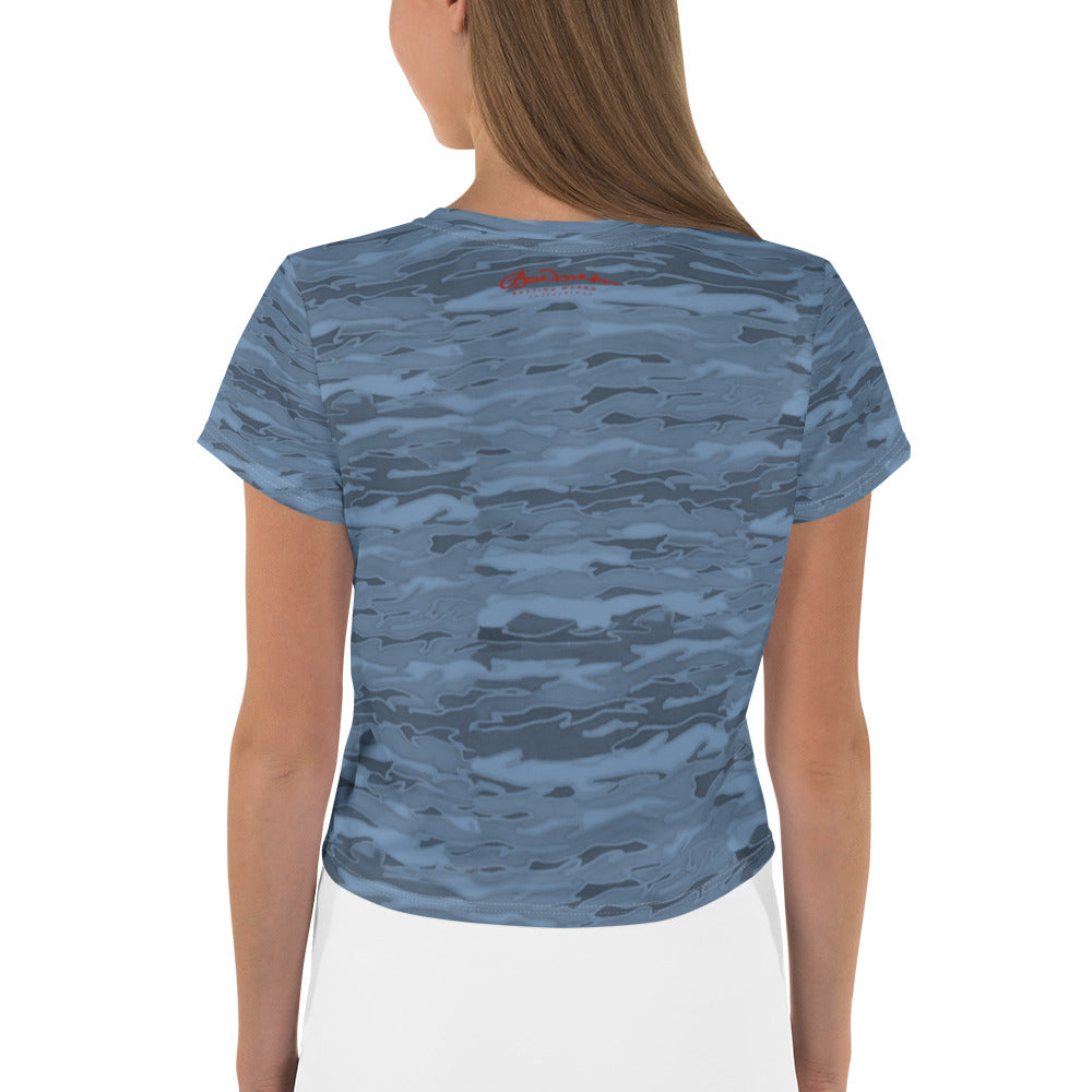 Steel Blue Camouflage Lava Crop Tee