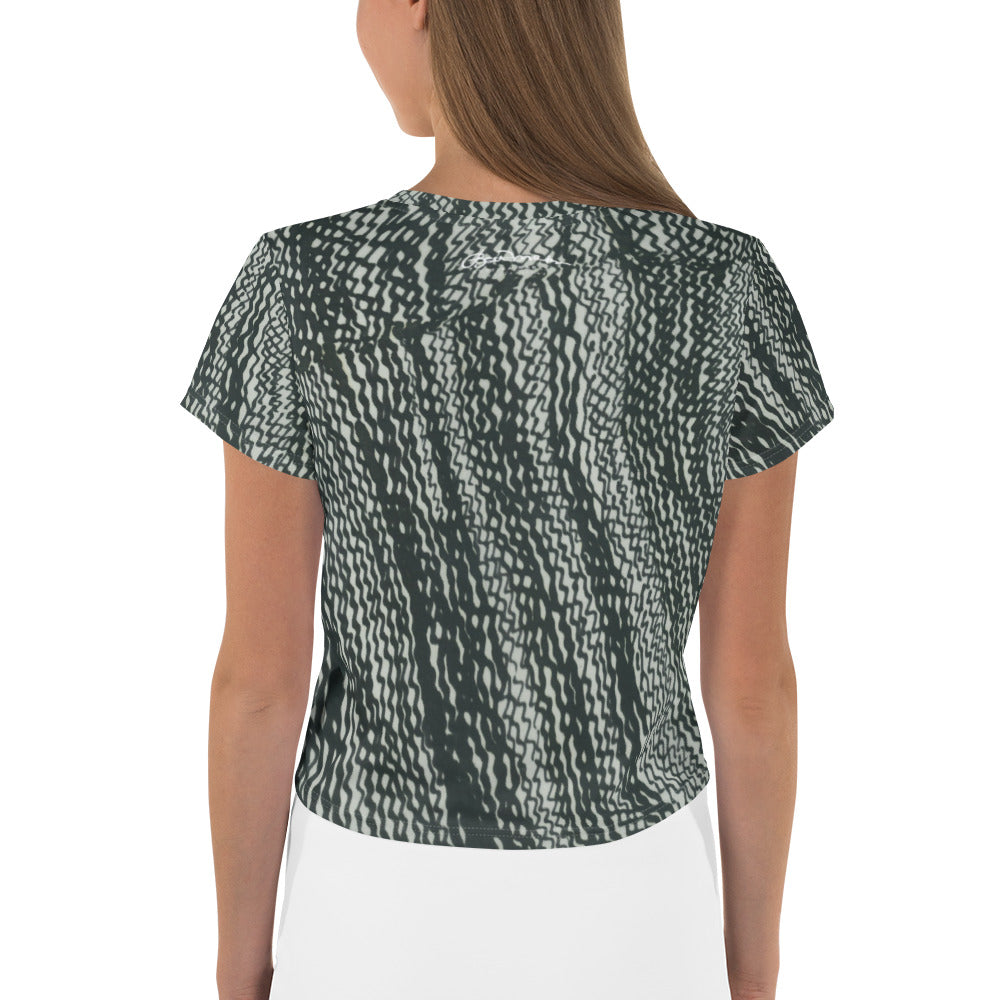 Tire Scribbles Print Crop Tee