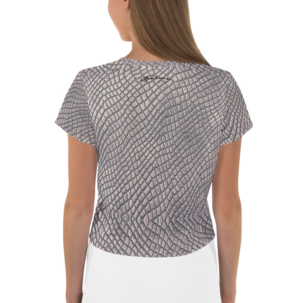 Croc Print Crop Tee