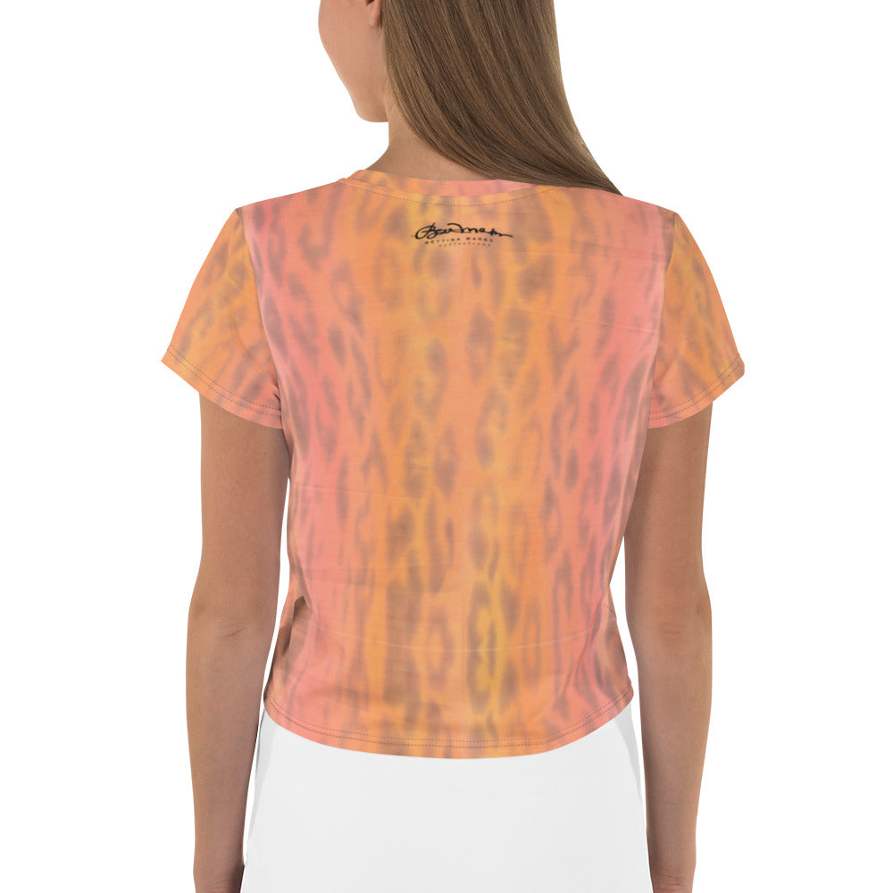 Ombre Leopard Print Crop Tee