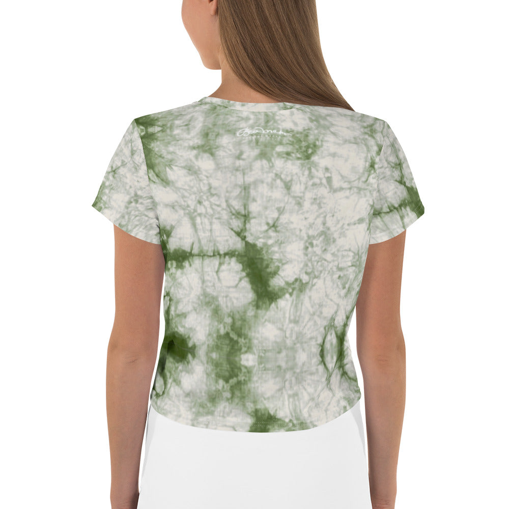 Sage Tie Dye Print Crop Tee