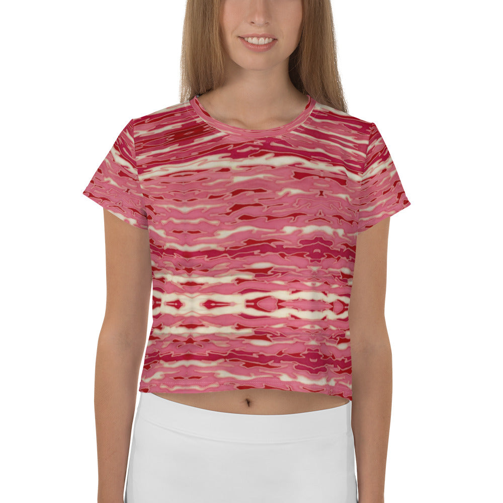 Pink Camouflage Lava Crop Tee
