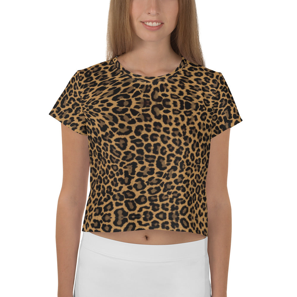 Leopard Print Crop Tee