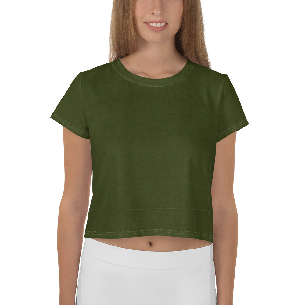 Tree Hugging Forest Green Crop Tee