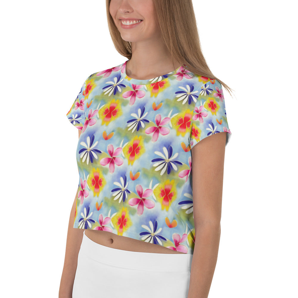 Sunrise Floral Print Crop Tee