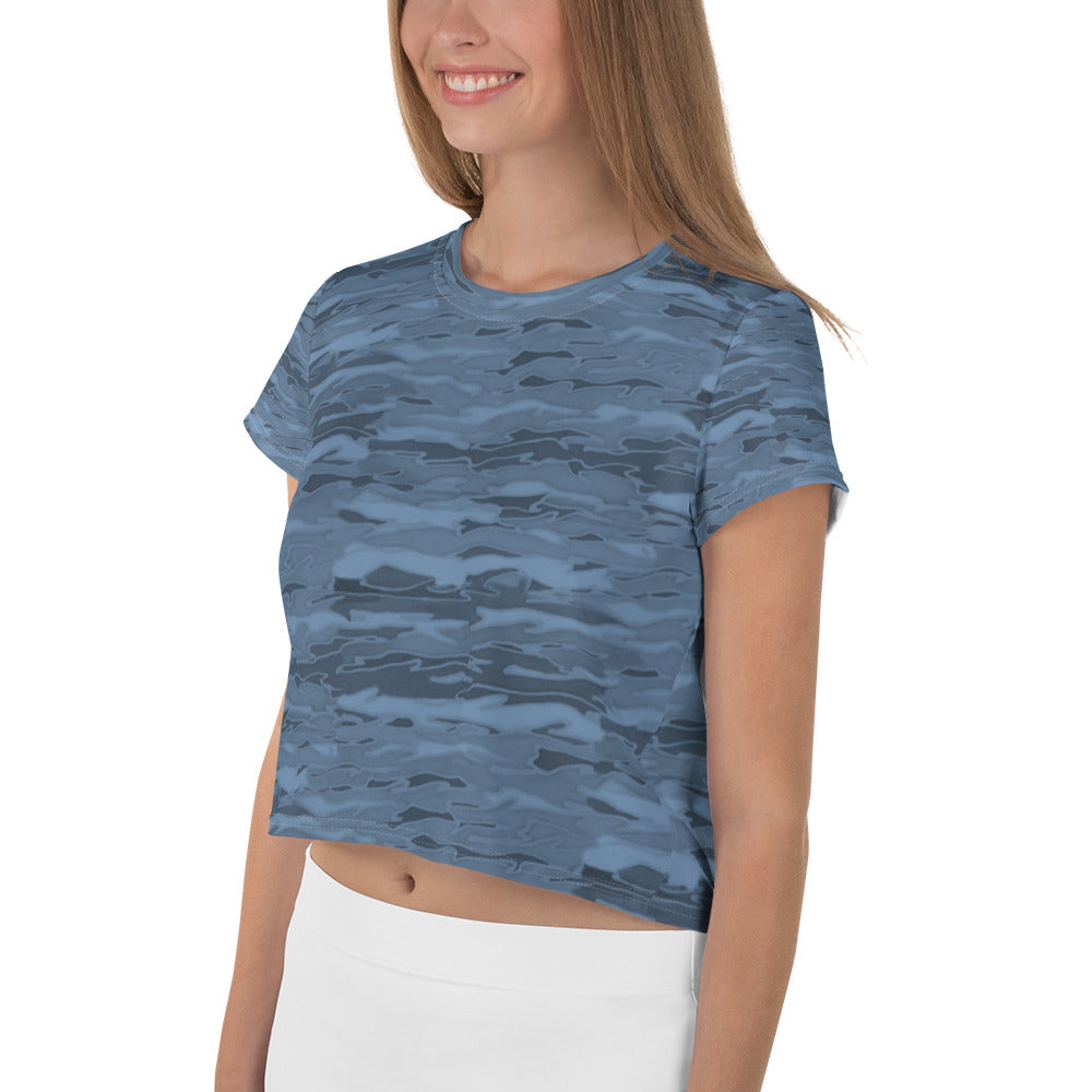 Steel Blue Camouflage Lava Crop Tee