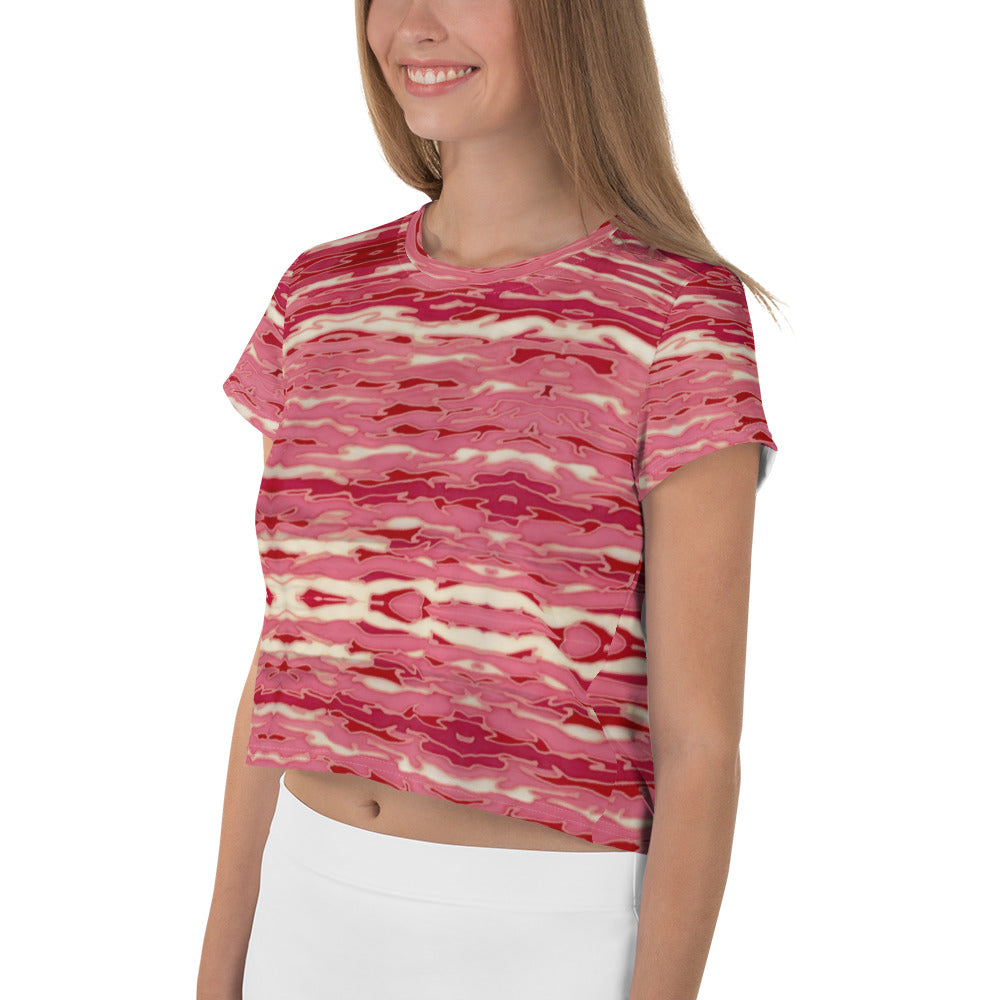 Pink Camouflage Lava Crop Tee