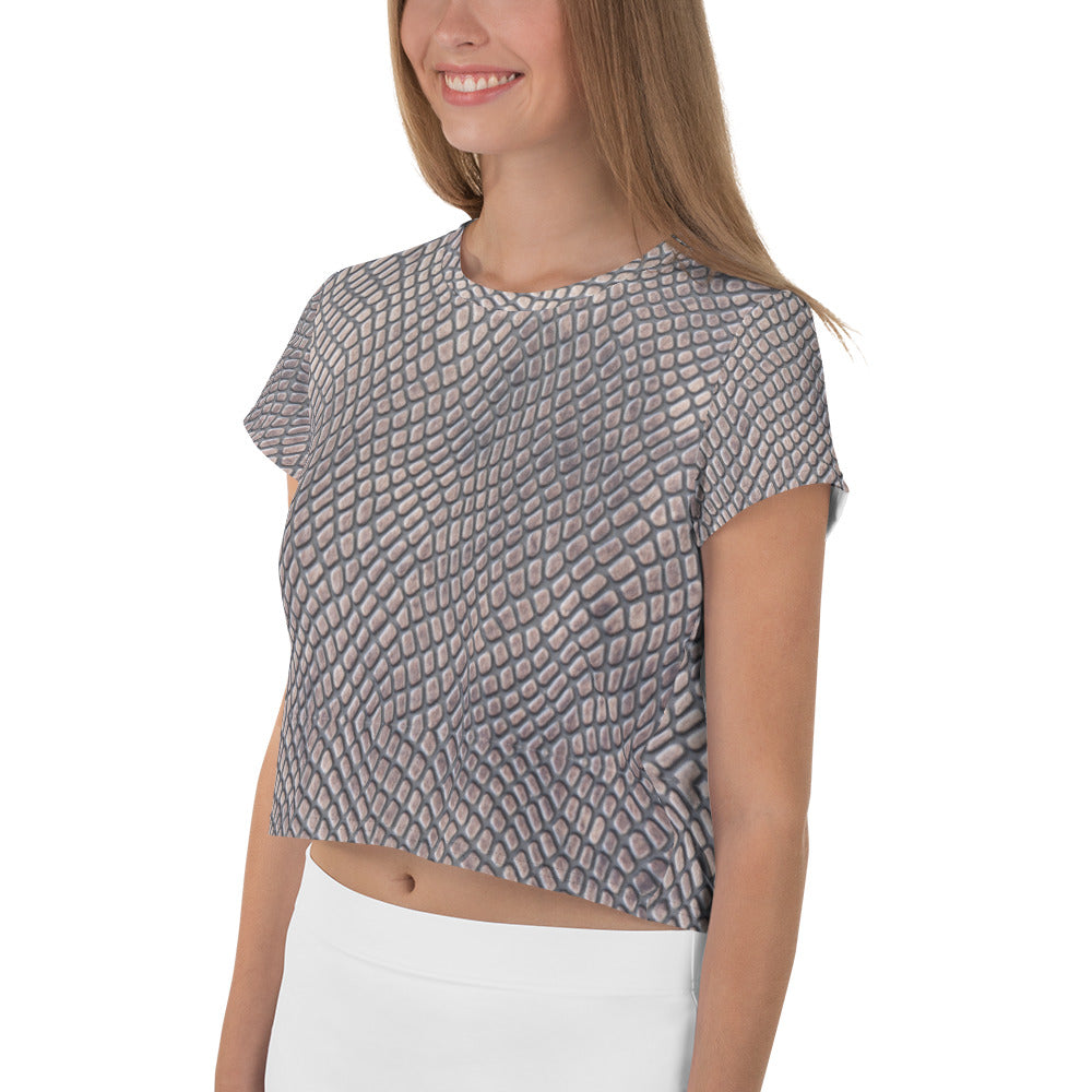 Croc Print Crop Tee