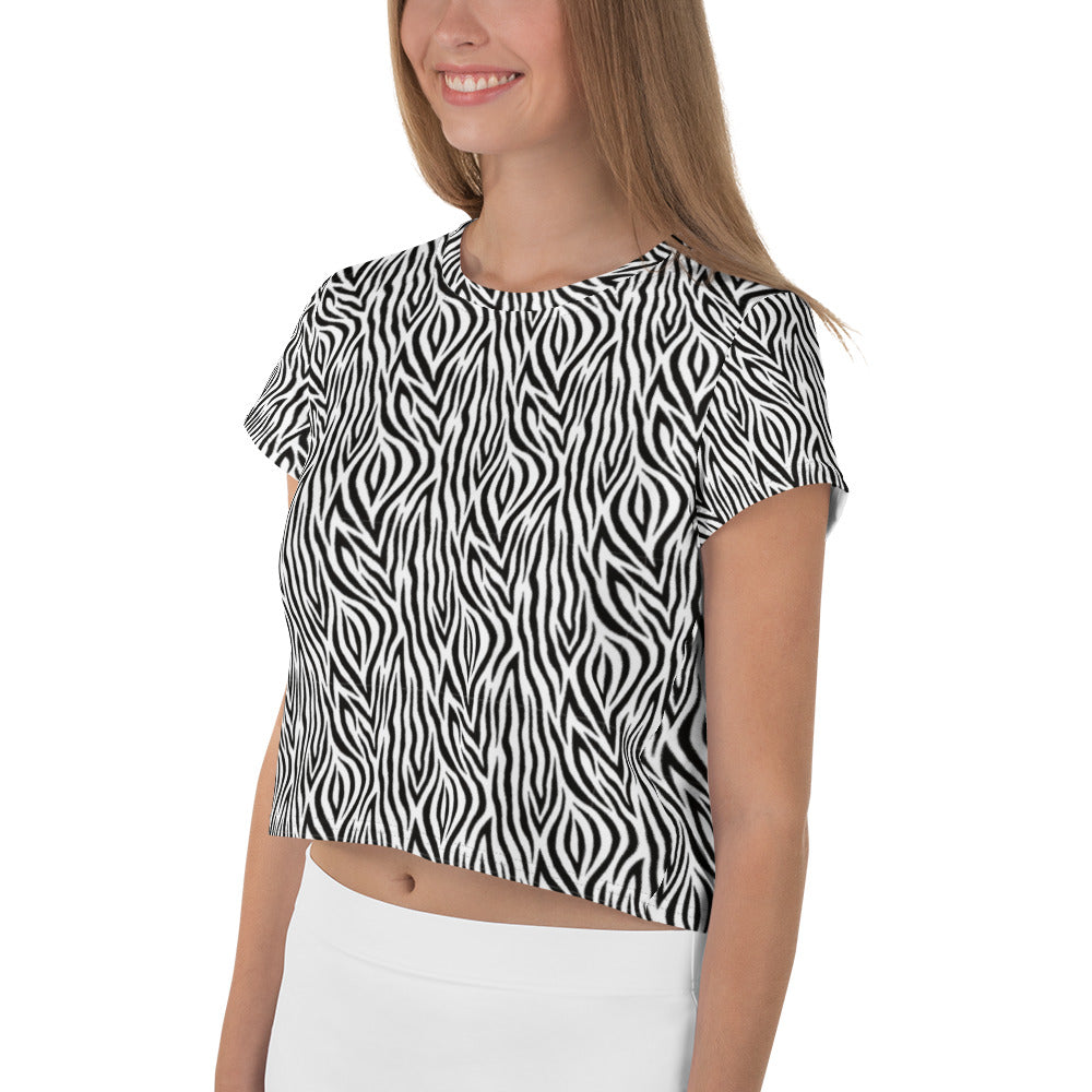 Zebra Print Crop Tee