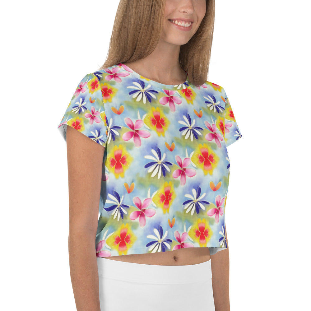 Sunrise Floral Print Crop Tee