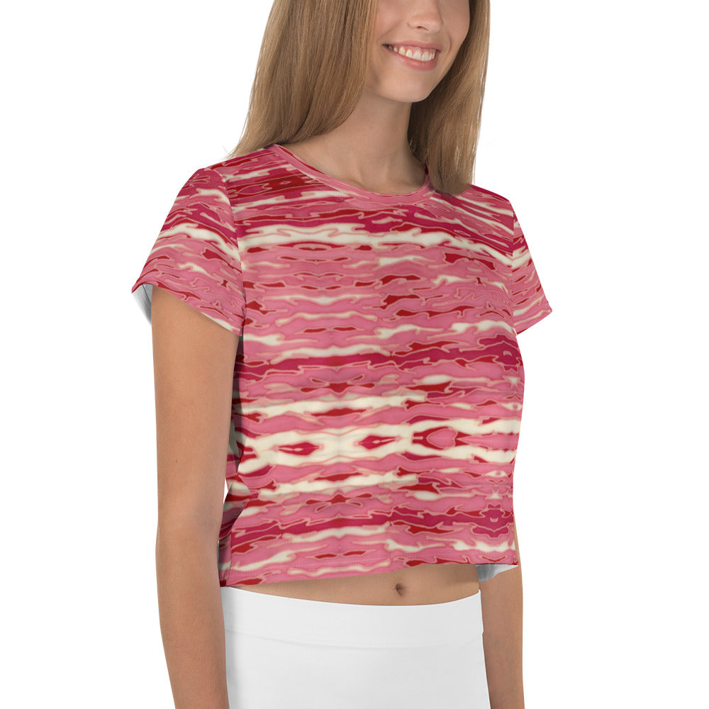 Pink Camouflage Lava Crop Tee