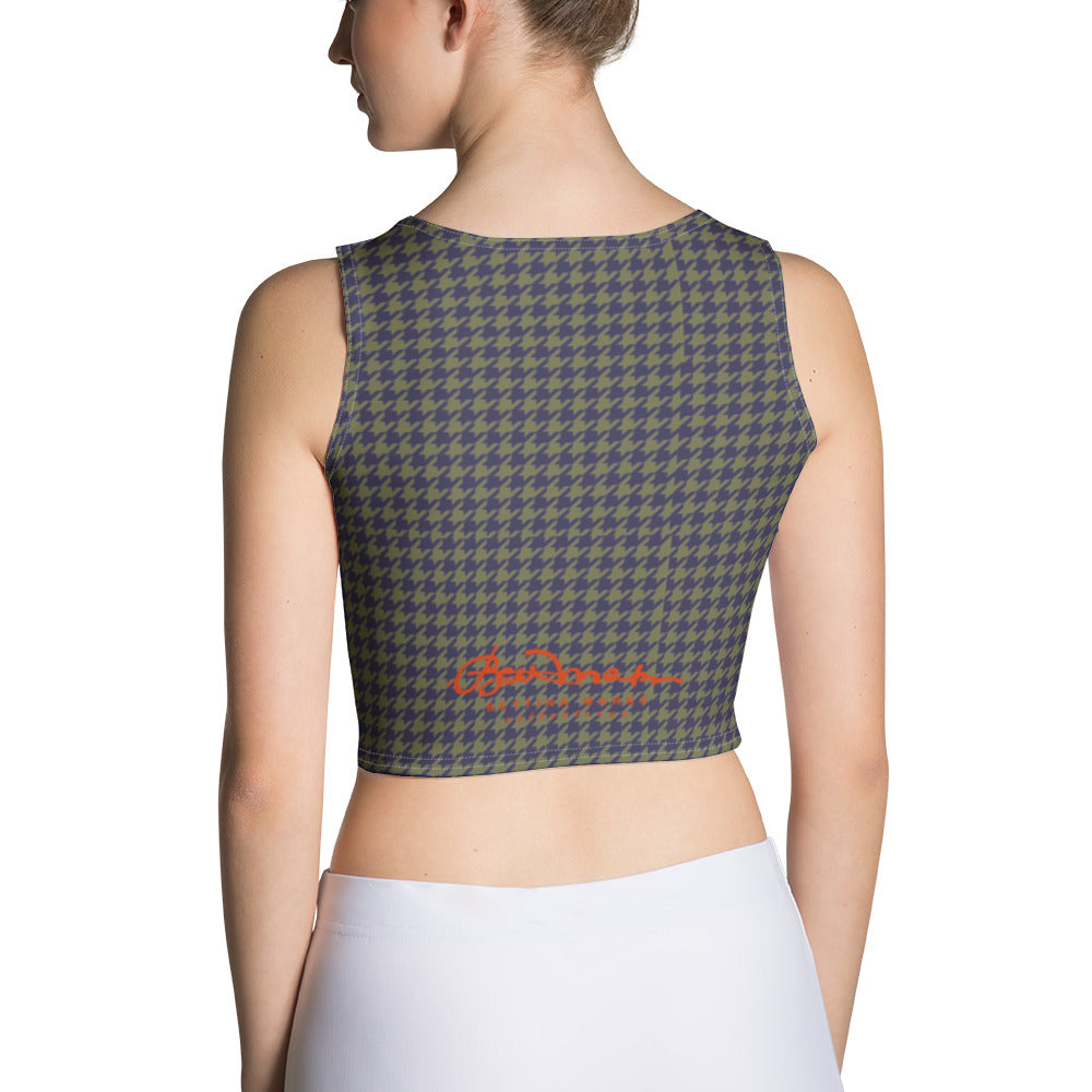 Grey Houndstooth Crop Top