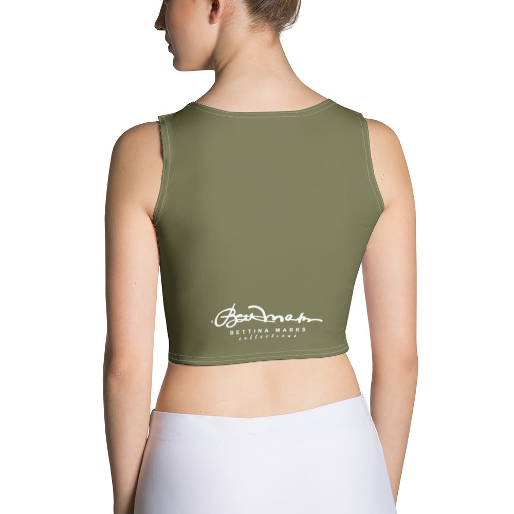 Khaki Green Crop Top