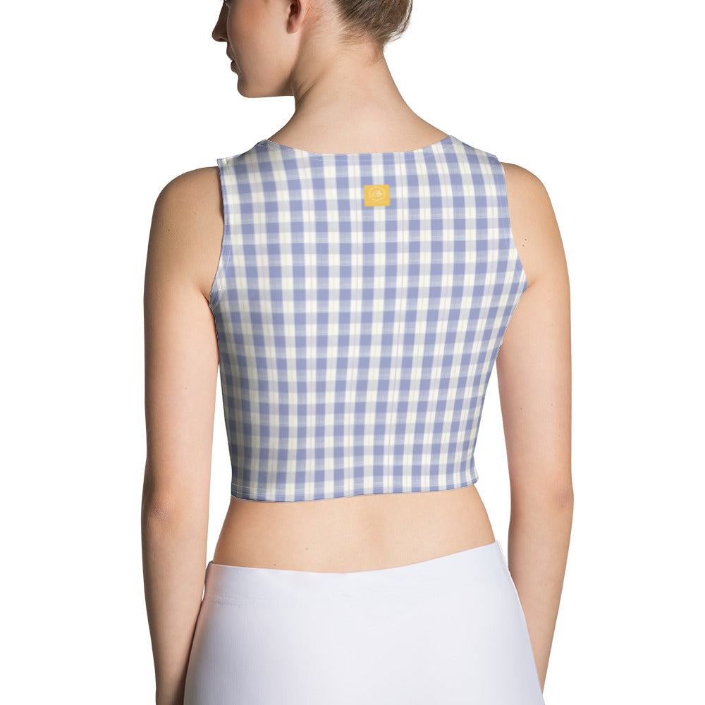Navy Plaid Crop Top