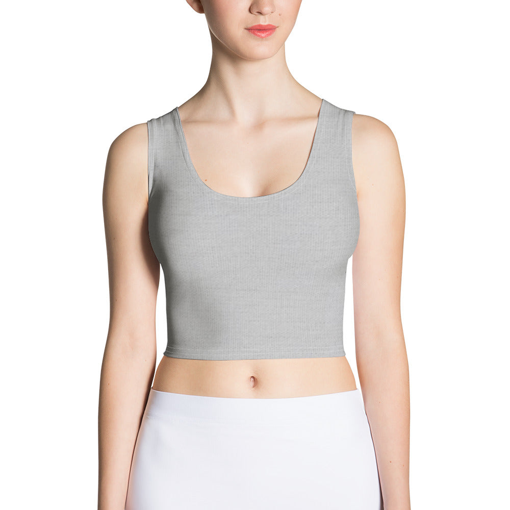 Cool Grey Fitted Crop Top