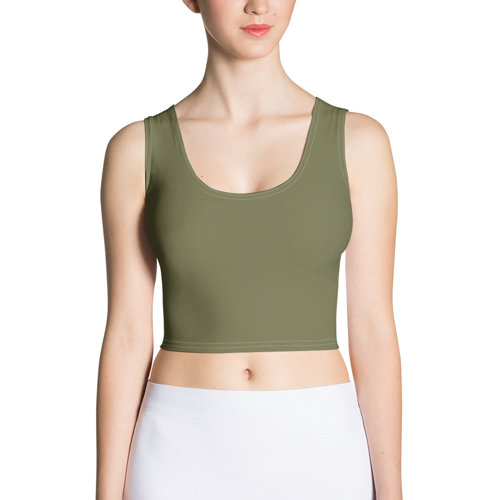 Khaki Green Crop Top