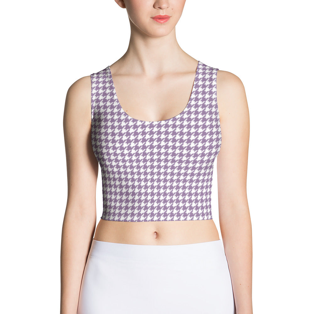 Lilac Houndstooth Crop Top