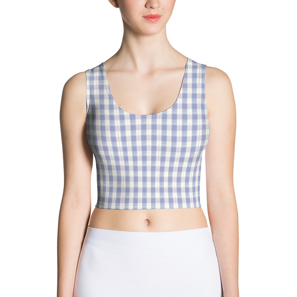 Navy Plaid Crop Top