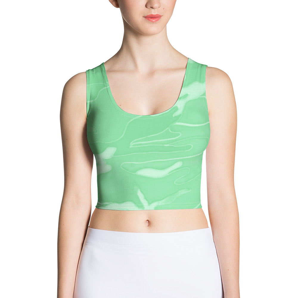 Mint Green Camouflage Crop Top