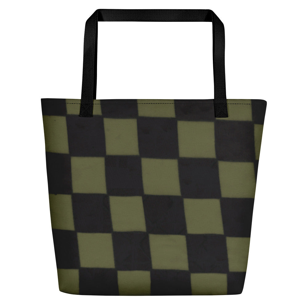 Khaki Checkerboard Teachers Tote Bag