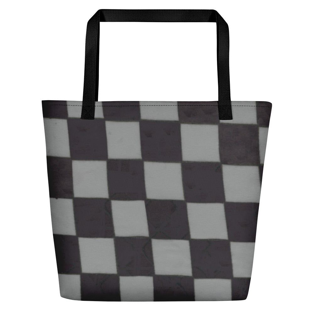Grey Checkerboard Teachers Tote Bag