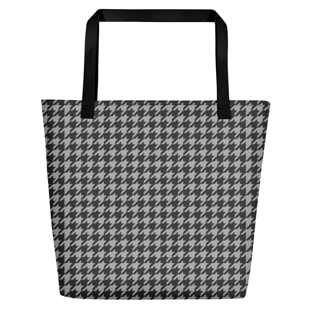 B&W Houndstooth Teachers Tote Bag