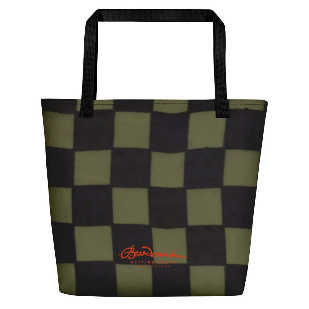 Khaki Checkerboard Teachers Tote Bag