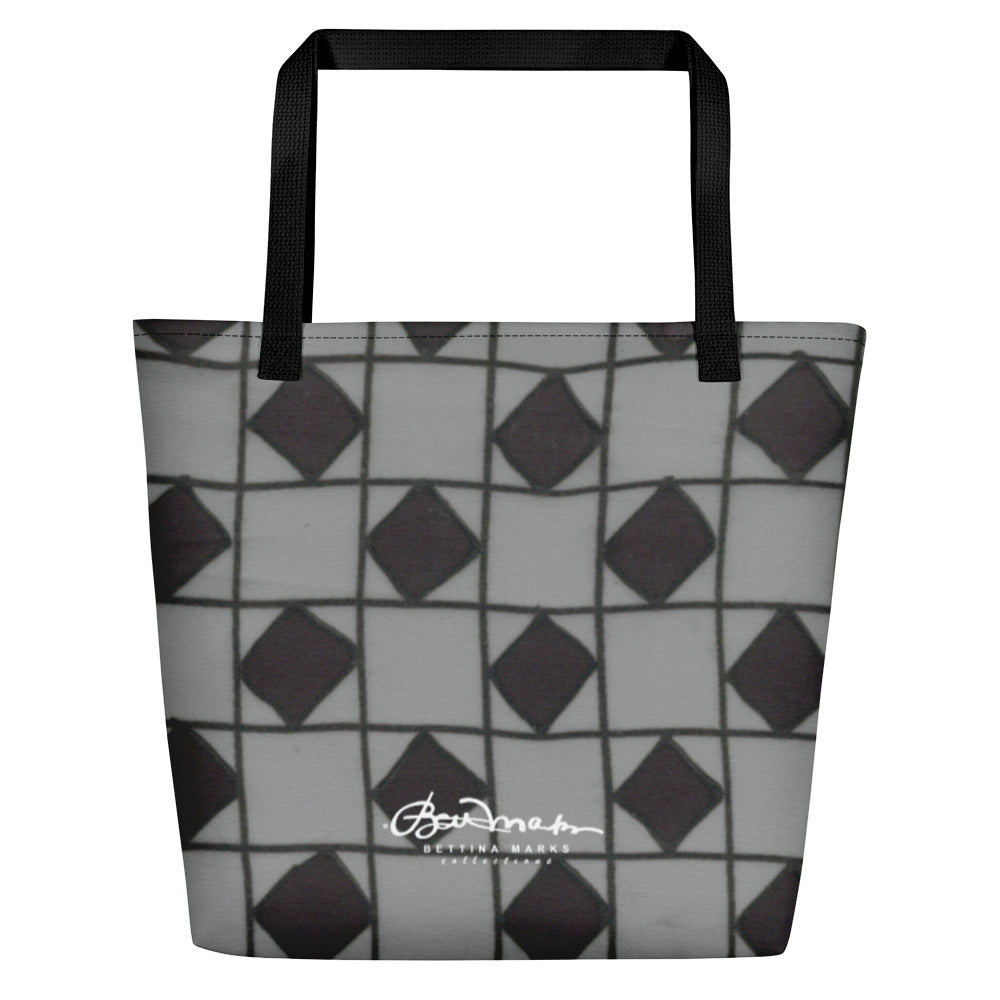 Grey Checkerboard Optical Teachers Tote Bag